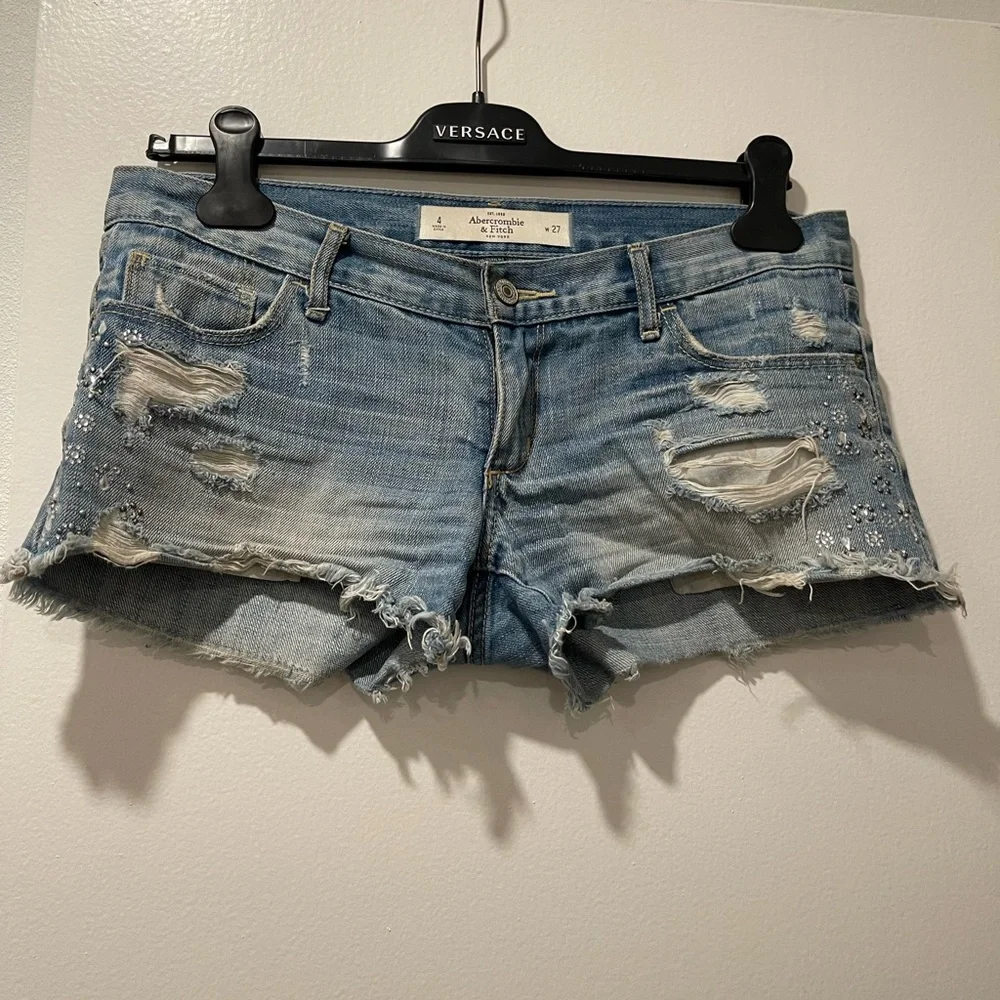 Abercrombie and Fitch‎  Distressed Blue Denim Shorts